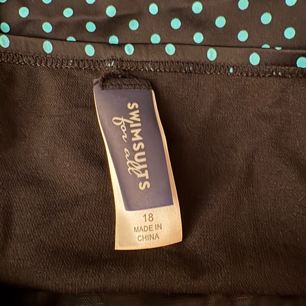 NWT Swimsuits For All Black and Polka Dot Floral Bikini Bottom Plus Size 18 - Picture 4 of 4